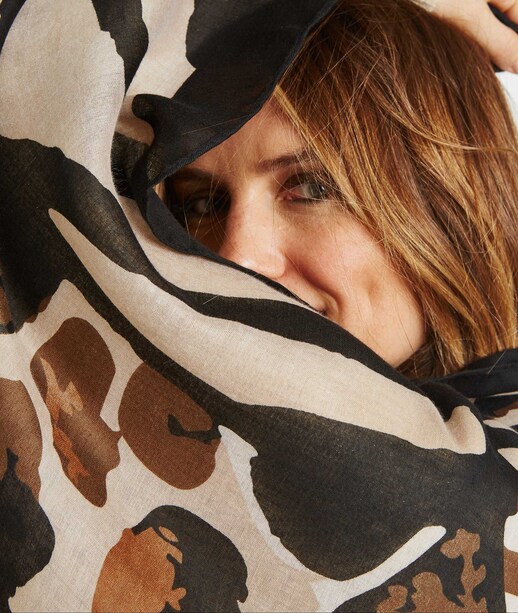 Foulard imprimé sauvage MARRON