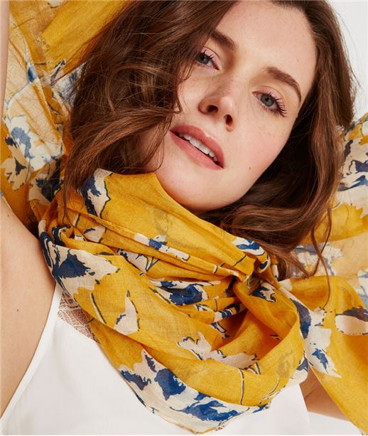 Foulard imprimé fleuri JAUNE