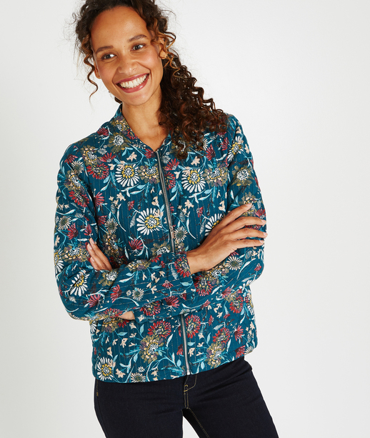 Veste bomber imprimé fleuri MULTICOLORE