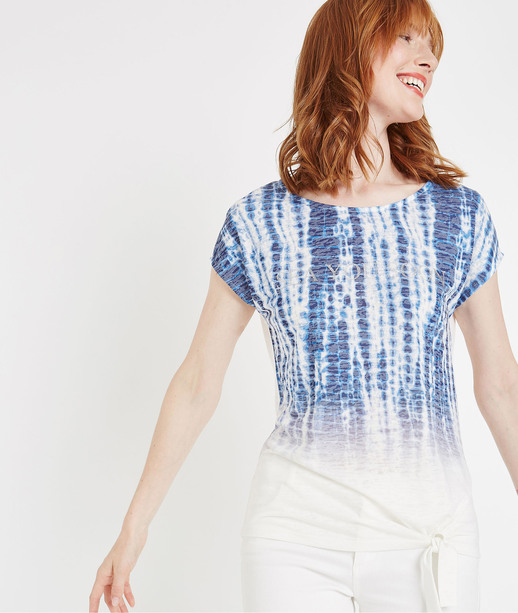 T-shirt en dégradés de bleus BLEU