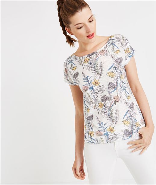 T-shirt imprimé floral BLANC
