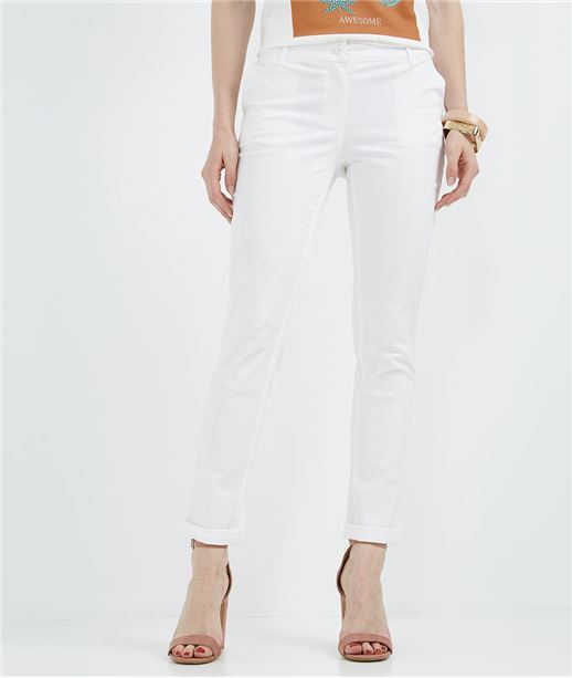 Pantalon chino city BLANC
