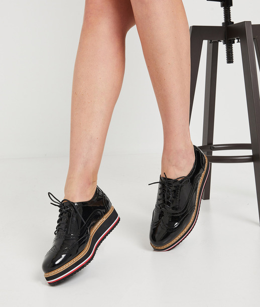 Derbies vernies compensées NOIR