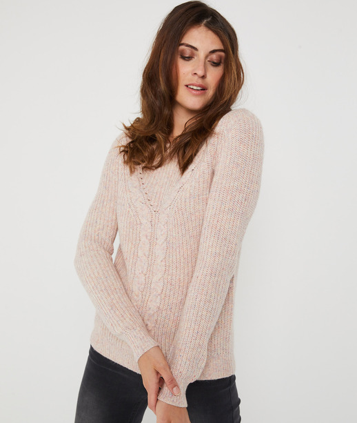 Pull rose fantaisie femme ROSE