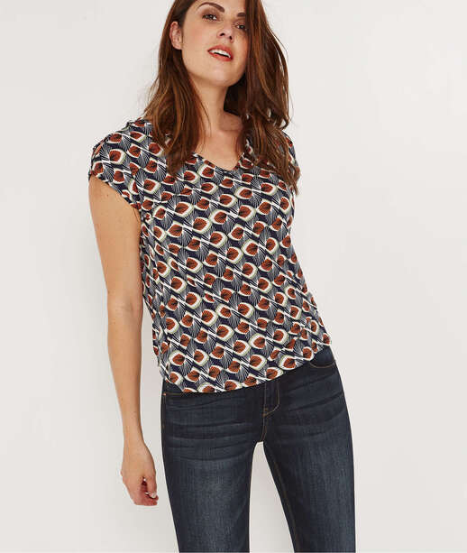 T-shirt manches courtes imprimé MARINE