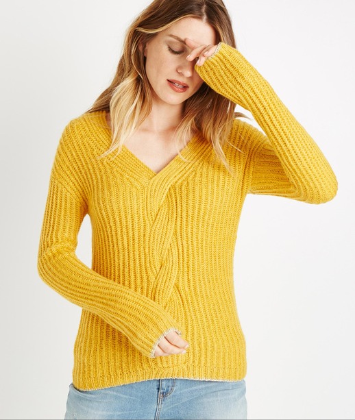 Pull safran avec torsade SAFRAN