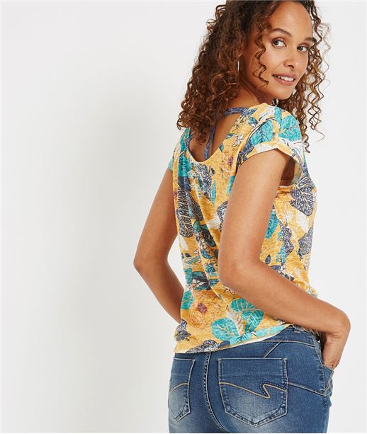 T-shirt imprimé avec décolleté dos SAFRAN