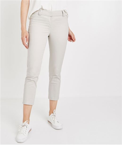 Pantalon 7/8ème en satin de coton GRIS