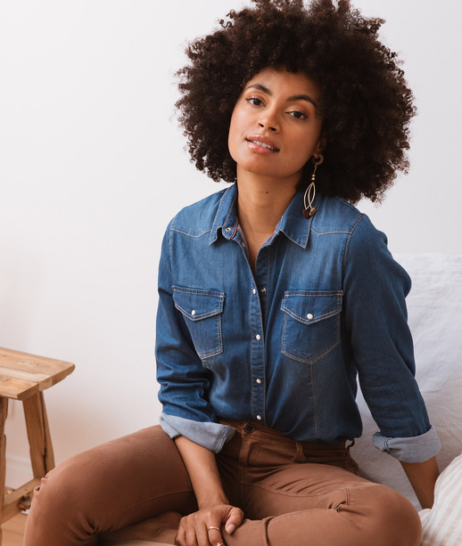 Chemise en jean boutonnée DENIM