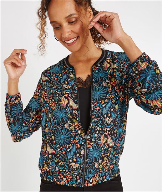 Veste bomber imprimée NOIR