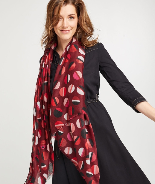Foulard imprimé pois ROUGE