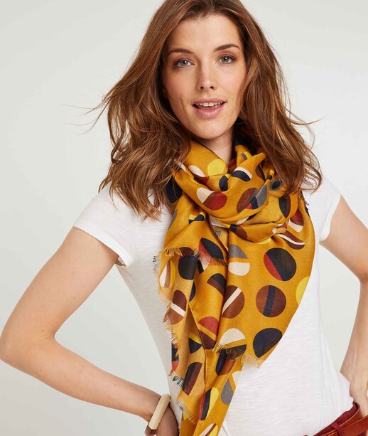 Foulard imprimé pois JAUNE
