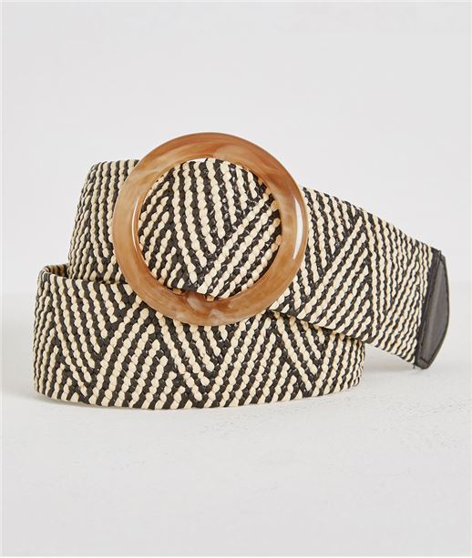 Ceinture large élastiquée avec boucle NOIR