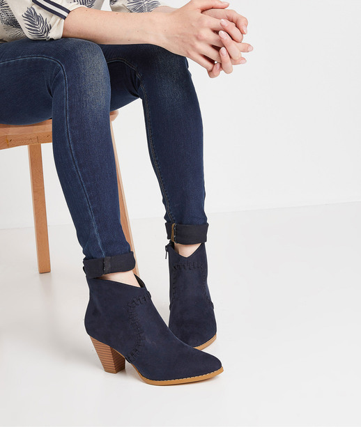 Boots à talon marine BLEU