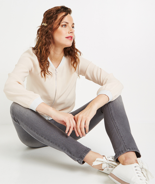 Veste bomber fluide unie ROSE