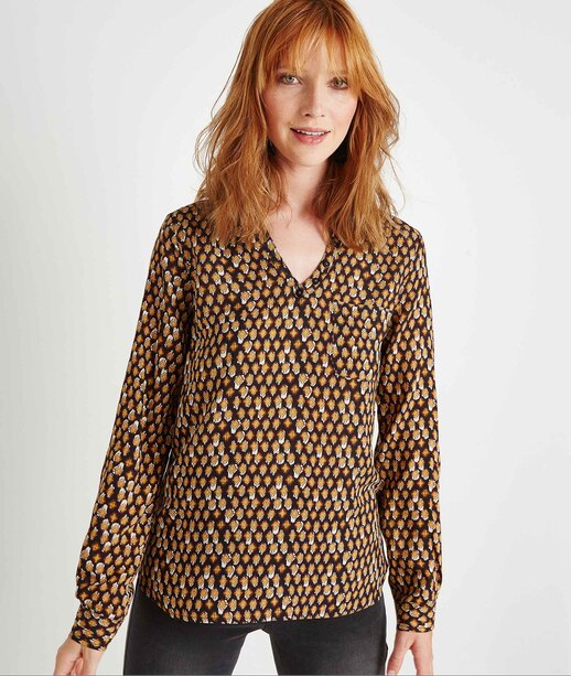 Blouse fluide imprimé rétro IMPRIME