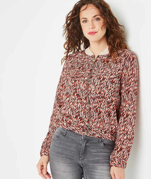 Veste Bomber imprimé animal BLUSH