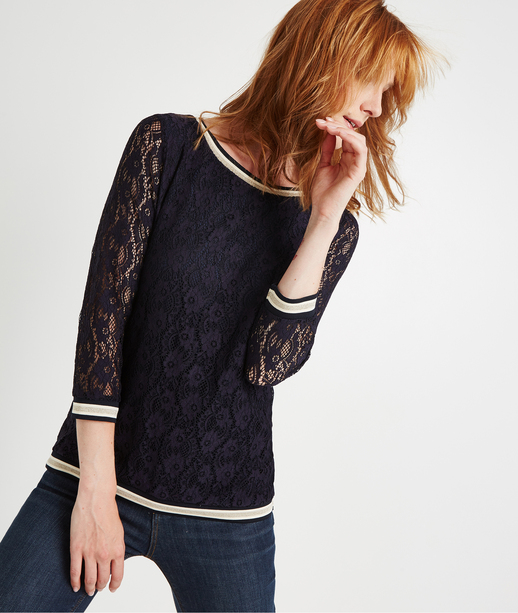 Sweat dentelle all over MARINE