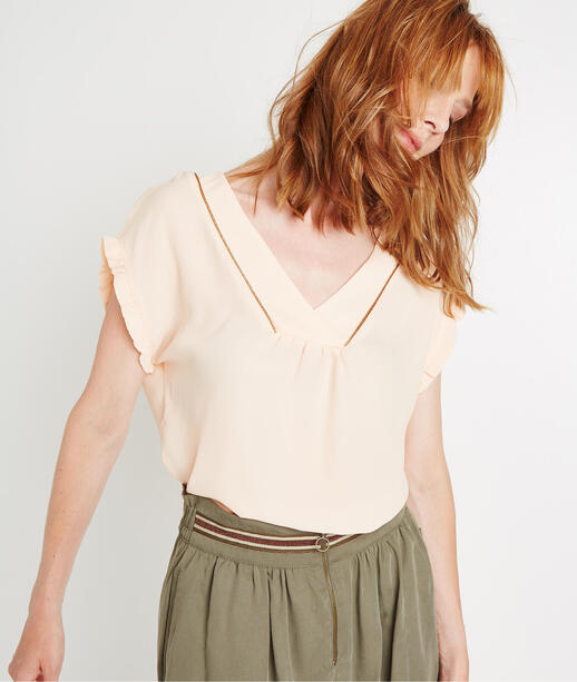 Top fluide col V NUDE