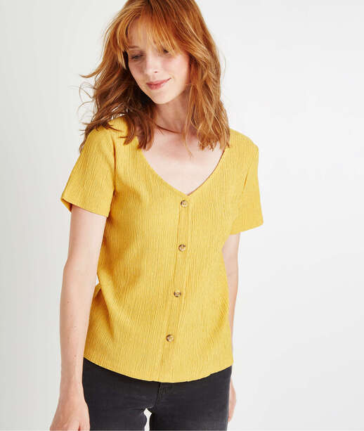 Blouse boutonnée effet froissé SAFRAN