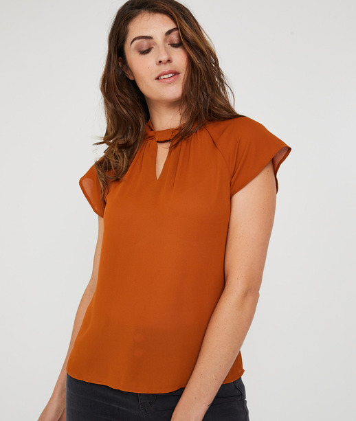 Top camel avec col montant CAMEL