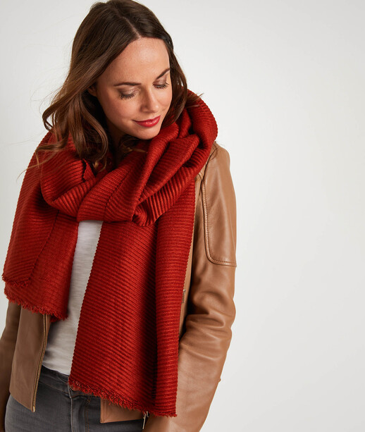 Foulard plissé effet velours femme TERRACOTTA