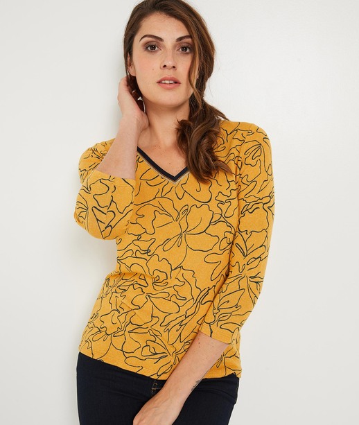 T-shirt safran imprimé floral SAFRAN