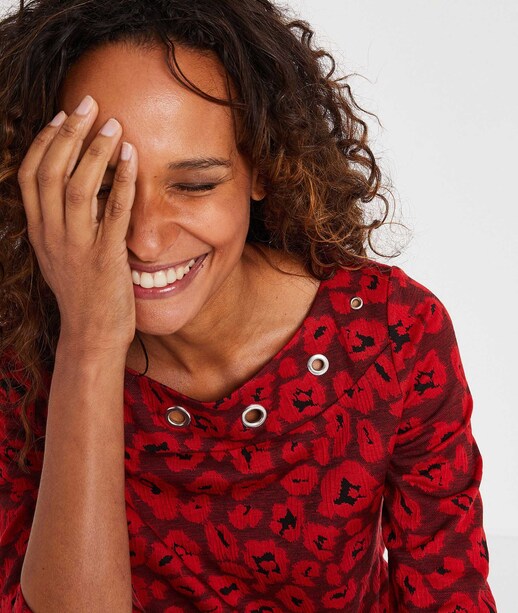 Sweat rouge panthère ROUGE
