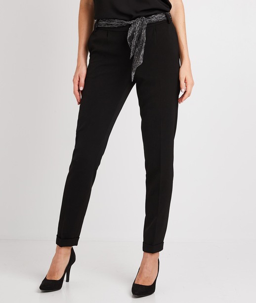 Pantalon fluide noir femme NOIR