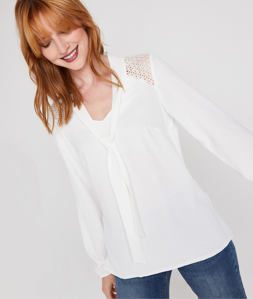 Blouse fluide à manches longues ECRU