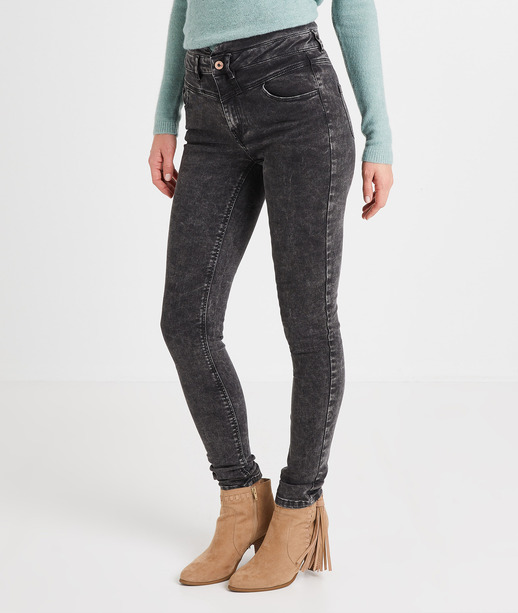 Jean slim taille haute GRIS