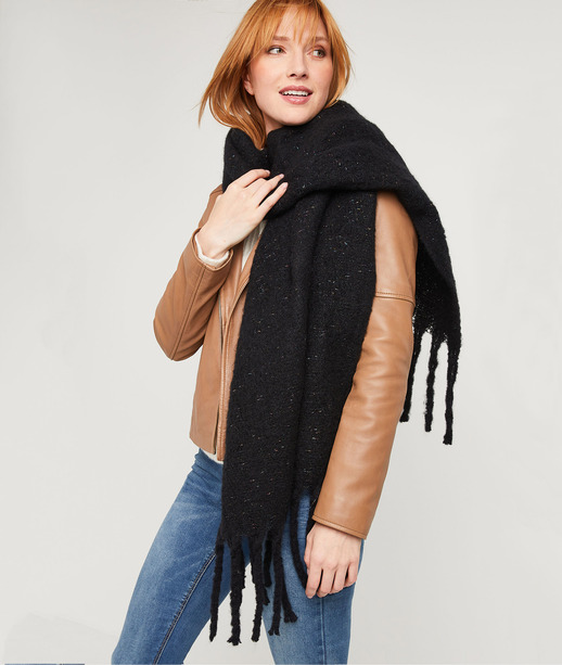 Echarpe unie noire femme NOIR