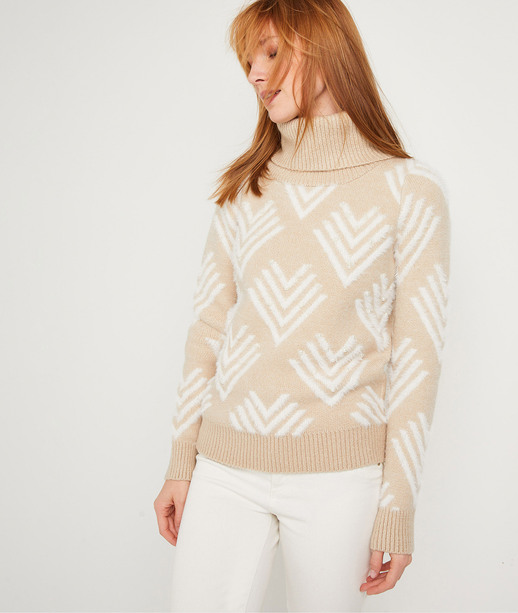 Pull à chevrons femme BEIGE