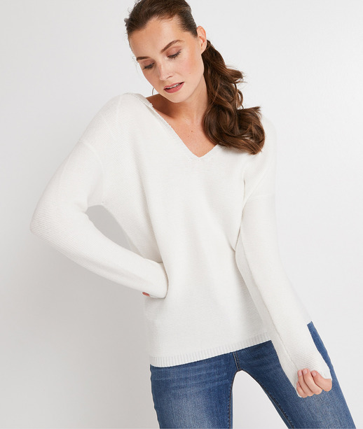 Pull à capuche femme BLANC