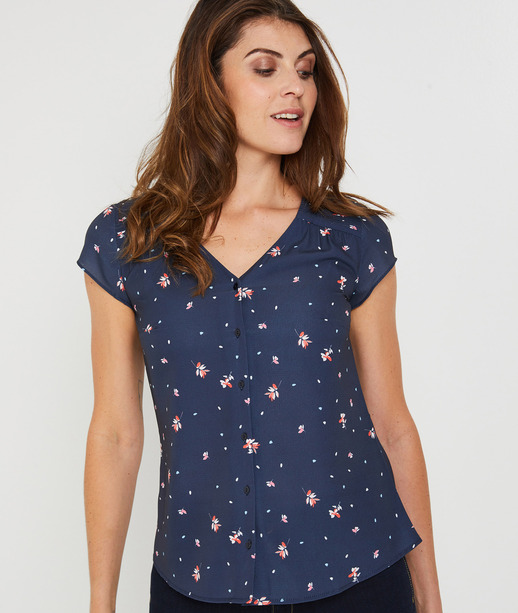 Blouse imprimée à manches courtes IMPRIME