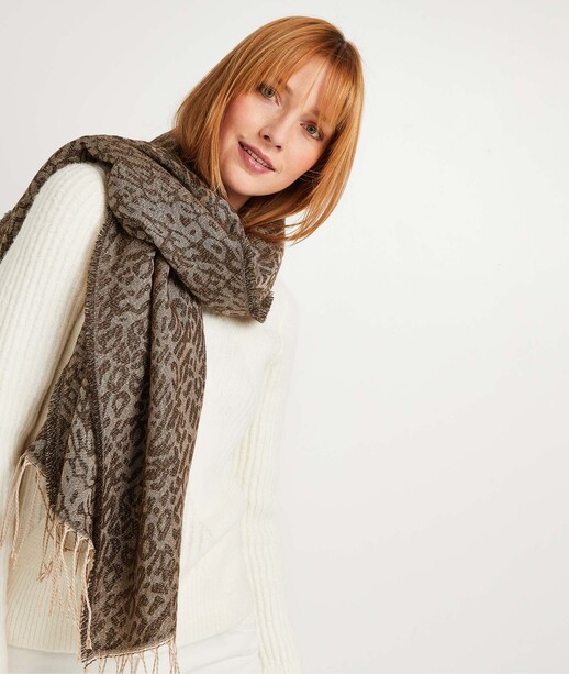 Echarpe léopard femme BEIGE
