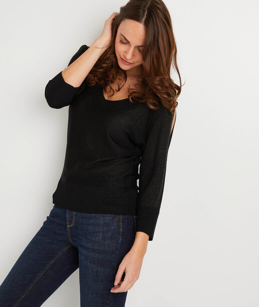 Pull uni femme NOIR