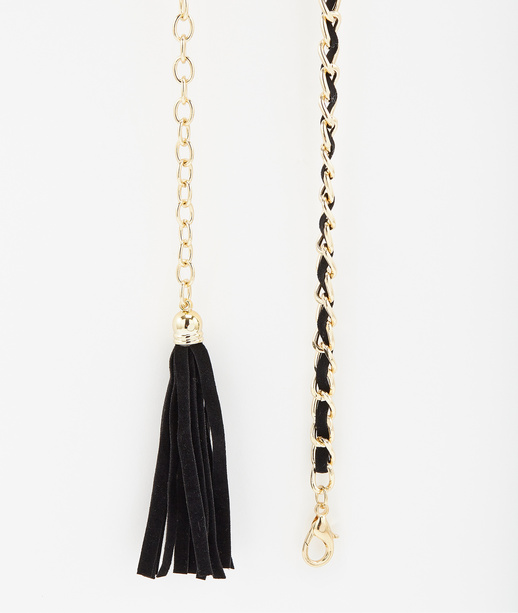 Ceinture chaîne noir et or femme NOIR