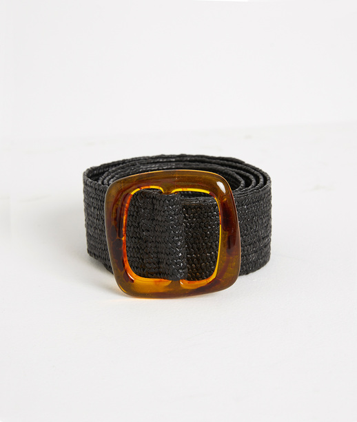 Ceinture tissée avec boucle NOIR
