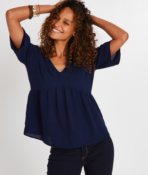 Blouse marine manches coudes MARINE