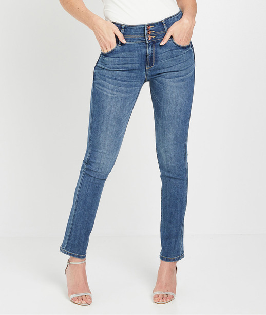 Jean droit taille haute femme STONE