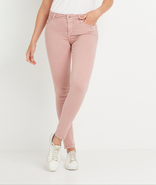 Pantalon slim push-up de couleur femme ROSE