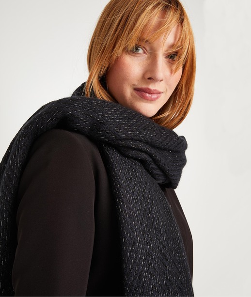 Echarpe chaude femme BLEU MARINE