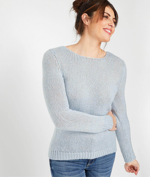 Pull 2 en 1 bleu femme BLEU