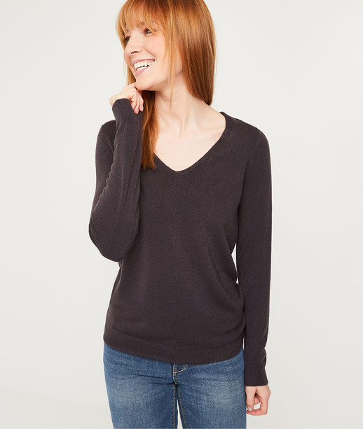 Pull uni avec dentelle femme MARINE