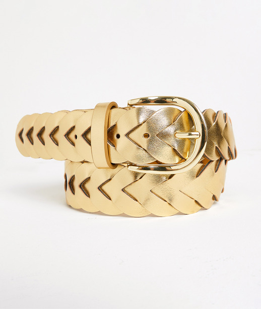 Ceinture tressée dorée femme OR