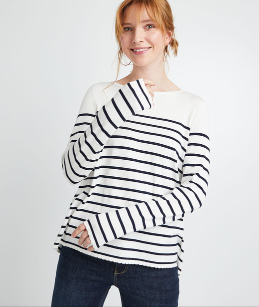 Pull marinière femme ECRU