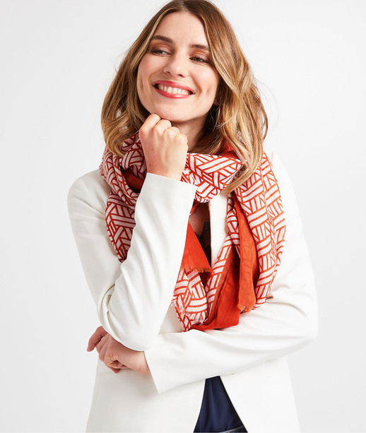 Etole imprimé graphique femme TERRACOTTA