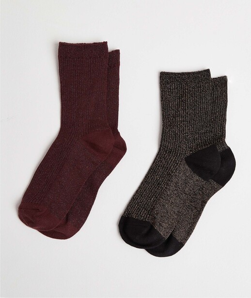 Lot de deux paires de chaussettes femme NOIR