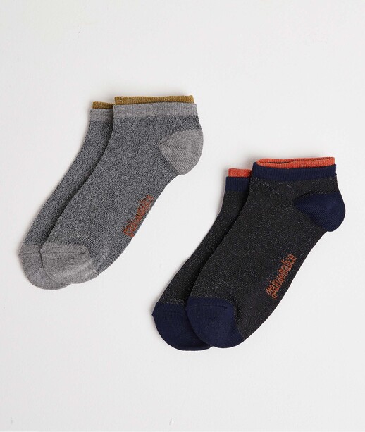 Lot de deux paires de soquettes femme GRIS